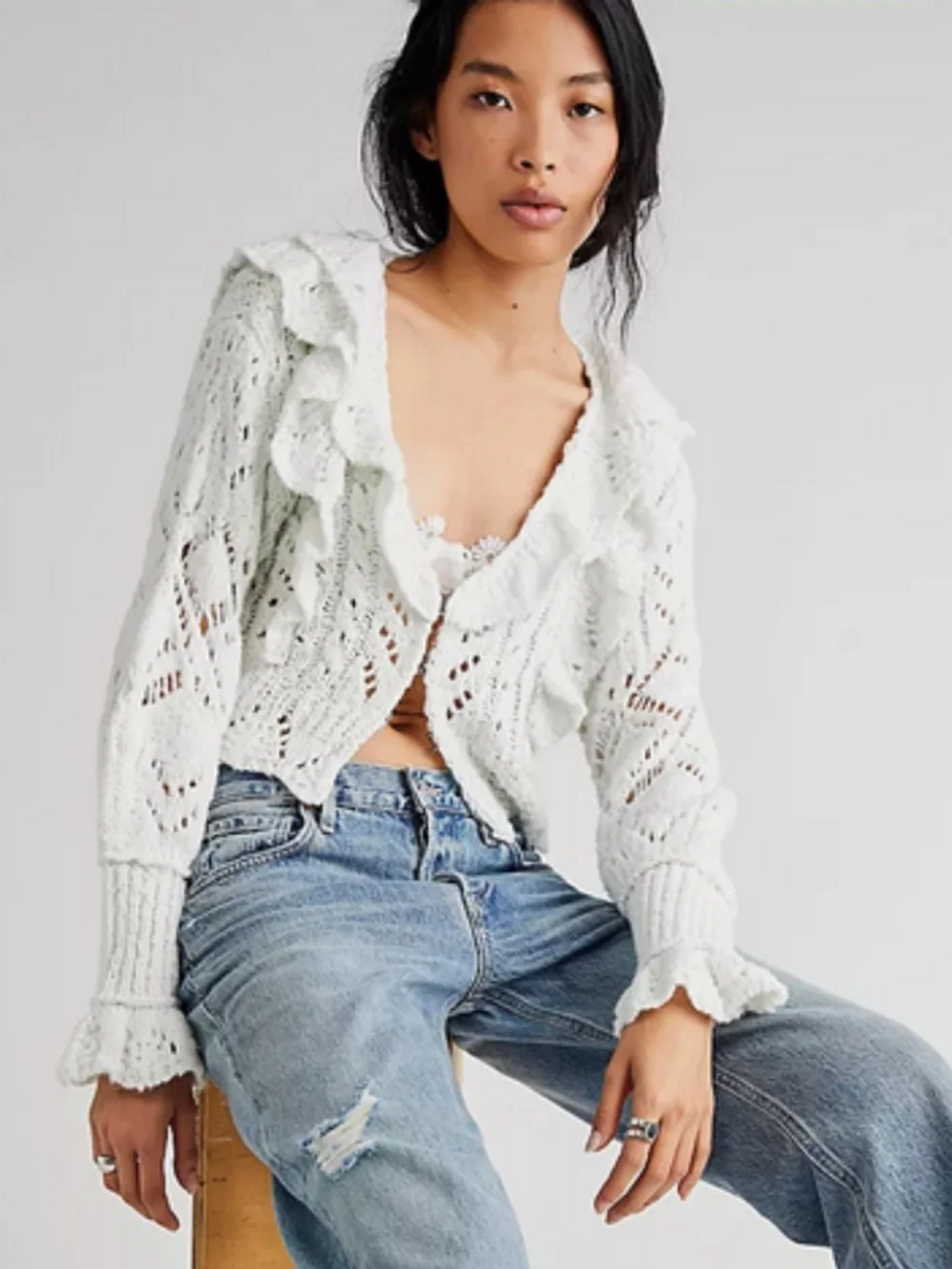 NEW Free People Avery Cardigan Icicle Large